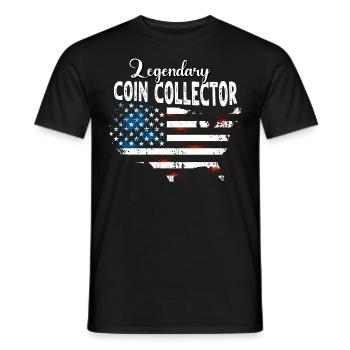 Münzsammler US - Männer T-Shirt - Schwarz - Vorne - AI Model Male 178 light (178cm)