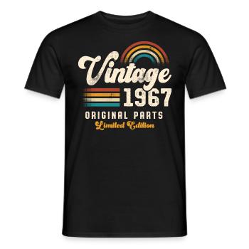 Vintage 1967 Birthday Retro - Men's T-Shirt - black - Front - AI Model Male 178 light (178cm)