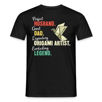 Papa origami - T-shirt homme - noir - Devant - AI Model Male 178 light (178cm)