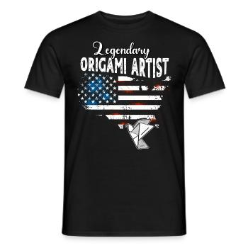 Origami US - Men's T-Shirt - black - Front - AI Model Male 178 light (178cm)