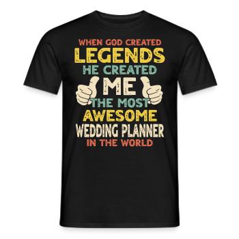 Organisateur de mariage - T-shirt homme - noir - Devant - AI Model Male 178 light (178cm)
