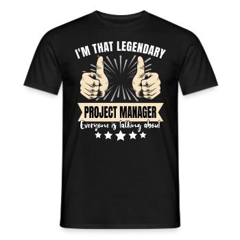 Chef de projet légendaire - T-shirt homme - noir - Devant - AI Model Male 178 light (178cm)