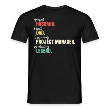Papa chef de projet - T-shirt homme - noir - Devant - AI Model Male 178 light (178cm)