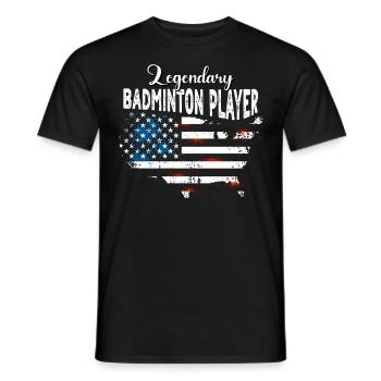 Badmintonspieler US - Männer T-Shirt - Schwarz - Vorne - AI Model Male 178 light (178cm)