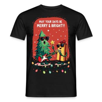 Merry and Bright - Men's T-Shirt - black - Front - AI Model Male 178 light (178cm)