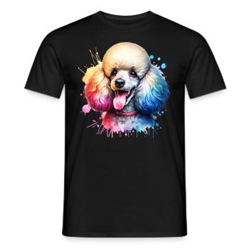 Motif Caniche - T-shirt homme - noir - Devant - AI Model Male 178 light (178cm)
