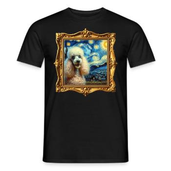 Caniche Nuit étoilée - T-shirt homme - noir - Devant - AI Model Male 178 light (178cm)