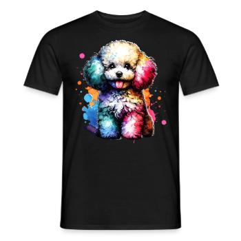 Pudel Geschenk - Männer T-Shirt - Schwarz - Vorne - AI Model Male 178 light (178cm)