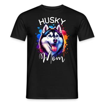 Chien de traîneau Mama Husky - T-shirt homme - noir - Devant - AI Model Male 178 light (178cm)