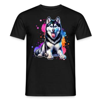 Schlittenhund Geschenk Husky - Männer T-Shirt - Schwarz - Vorne - AI Model Male 178 light (178cm)
