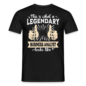 Legendary Business Analyst - Men's T-Shirt - black - Front - AI Model Male 178 light (178cm)