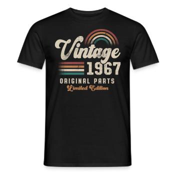 Vintage 1967 Birthday Retro - Men's T-Shirt - black - Front - AI Model Male 178 light (178cm)