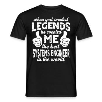 Légende du meilleur ingénieur système - T-shirt homme - noir - Devant - AI Model Male 178 light (178cm)