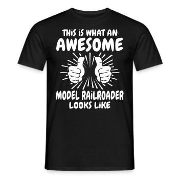 Modélisme ferroviaire - T-shirt homme - noir - Devant - AI Model Male 178 light (178cm)