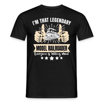 Legendary model railroader - Men's T-Shirt - black - Front - AI Model Male 178 light (178cm)