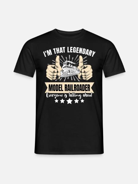 Legendärer Modelleisenbahner - Männer T-Shirt - Schwarz