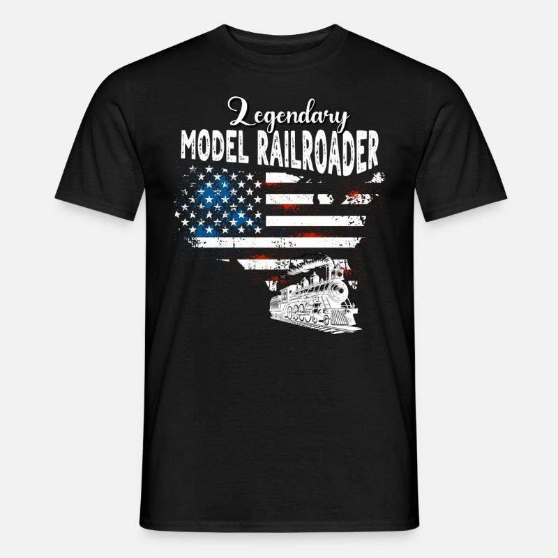 Modelleisenbahner US - Männer T-Shirt - Schwarz