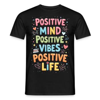 positivité - T-shirt homme - noir - Devant - AI Model Male 178 light (178cm)