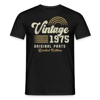 Vintage 1975 Birthday Retro - Men's T-Shirt - black - Front - AI Model Male 178 light (178cm)