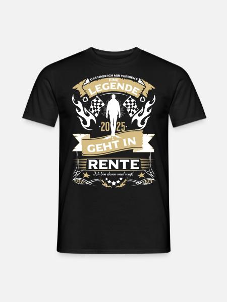 Rente - Eine Legende geht in Rente - Männer T-Shirt - Schwarz