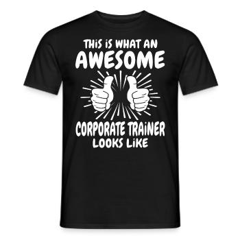 Coach d’employés - T-shirt homme - noir - Devant - AI Model Male 178 light (178cm)