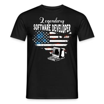 Software Entwickler US - Männer T-Shirt - Schwarz - Vorne - AI Model Male 178 light (178cm)