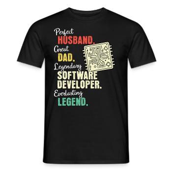 Software Developer Dad - Men's T-Shirt - black - Front - AI Model Male 178 light (178cm)
