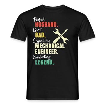 Ingénieur mécanique papa - T-shirt homme - noir - Devant - AI Model Male 178 light (178cm)