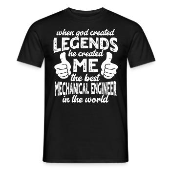 Légende du meilleur ingénieur mécanique - T-shirt homme - noir - Devant - AI Model Male 178 light (178cm)
