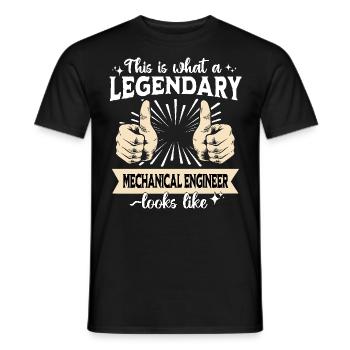 Ingénieur mécanique légendaire - T-shirt homme - noir - Devant - AI Model Male 178 light (178cm)