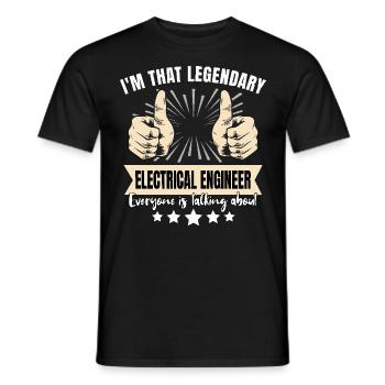 Ingénieur électricien légendaire - T-shirt homme - noir - Devant - AI Model Male 178 light (178cm)