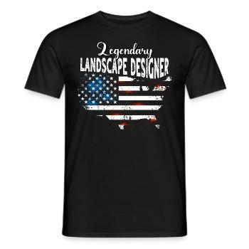 Landscaper US - Men's T-Shirt - black - Front - AI Model Male 178 light (178cm)