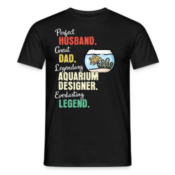 Papa concepteur d’aquarium - T-shirt homme - noir - Devant - AI Model Male 178 light (178cm)