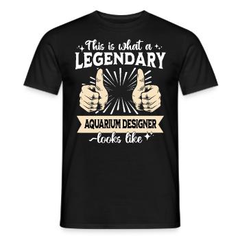 Concepteur d’aquarium légendaire - T-shirt homme - noir - Devant - AI Model Male 178 light (178cm)