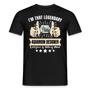 Concepteur d’aquarium légendaire - T-shirt homme - noir - Devant - AI Model Male 178 light (178cm)