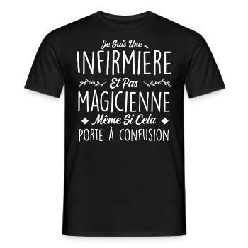 Humour Infirmière - Fête des mères - T-shirt homme - noir - Devant - AI Model Male 178 light (178cm)