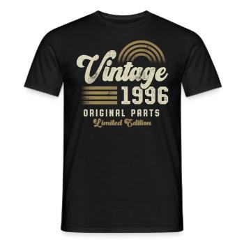 Millésime 1996 Anniversaire Rétro - T-shirt homme - noir - Devant - AI Model Male 178 light (178cm)