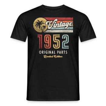 Vintage 1952 Birthday Retro - Men's T-Shirt - black - Front - AI Model Male 178 light (178cm)