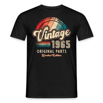 Millésime 1965 Anniversaire Rétro - T-shirt homme - noir - Devant - AI Model Male 178 light (178cm)