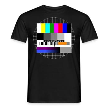 Sendepause Testbild - Männer T-Shirt - Schwarz - Vorne - AI Model Male 178 light (178cm)