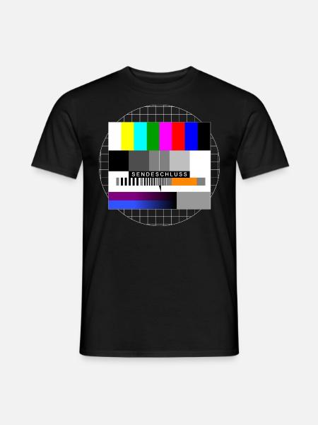 Sendeschluss Sendepause Testbild - Männer T-Shirt - Schwarz