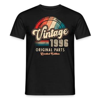 Millésime 1996 Anniversaire Rétro - T-shirt homme - noir - Devant - AI Model Male 178 light (178cm)
