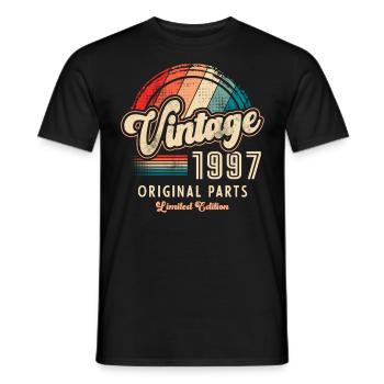 Millésime 1997 Anniversaire Rétro - T-shirt homme - noir - Devant - AI Model Male 178 light (178cm)