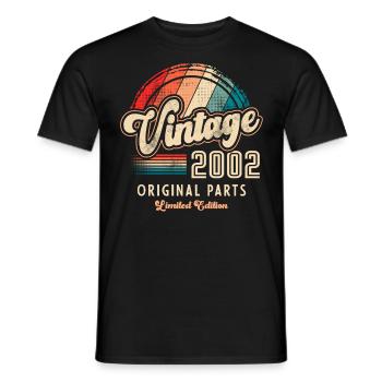 Millésime 2002 Anniversaire Rétro - T-shirt homme - noir - Devant - AI Model Male 178 light (178cm)