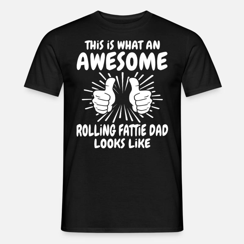 Rolling Fattie Papa - Männer T-Shirt - Schwarz