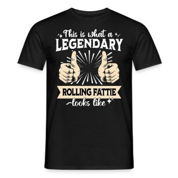 Legendärer Rolling Fattie Papa - Männer T-Shirt - Schwarz - Vorne - AI Model Male 178 light (178cm)