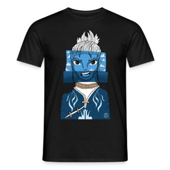 Anime Fille de l’eau - T-shirt homme - noir - Devant - AI Model Male 178 light (178cm)