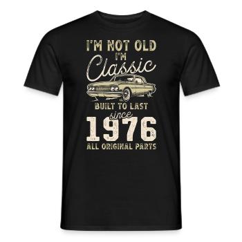 Born 1976 Birthday Classic Car - Men's T-Shirt - black - Front - AI Model Male 178 light (178cm)