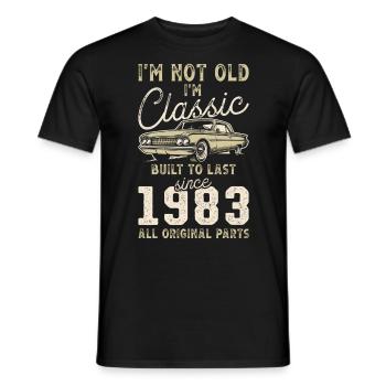 Born 1983 Birthday Classic Car - Men's T-Shirt - black - Front - AI Model Male 178 light (178cm)