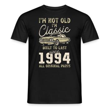 Né en 1994 Anniversaire Voiture classique - T-shirt homme - noir - Devant - AI Model Male 178 light (178cm)